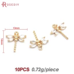 18K Gold Color Brass Dragonfly Charms Pendants High Quality Diy Jewelry Making Supplies Necklace Earrings Accessories for Women