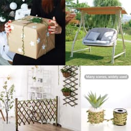 10M Artificial Vine Leaf Jute Rope Decoration Rattan Leaf Garland Fake Plant Cord String Leaves For Home Wedding Party Decor
