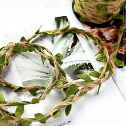 10M Artificial Vine Leaf Jute Rope Decoration Rattan Leaf Garland Fake Plant Cord String Leaves For Home Wedding Party Decor