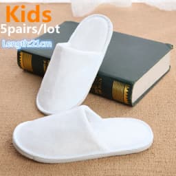 White Cotton Slippers Men Women Hotel Disposable Slides Home Travel Sandals Hospitality Footwear One Size on Sale