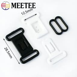 50/100Sets 12.5mm Bra Plastic Buckles Women's Underware Strap Loop Hooks Snap Button Bow Tie Decor Clasps DIY Sewing Accessories