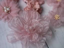 10PCS/Lot Pink Series Mix Styles Set Chiffon Fabric Flowers For Wedding Dress Hat Shoes Decoration