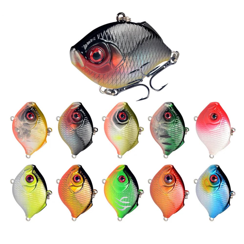 1Pcs 4cm/8.5g Plastic VIB Vibration Artificial Fishing Lures Jigs Trout Winter Fishing Hard Bait Bass Pike Trolling Pesca Tackle