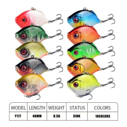 1Pcs 4cm/8.5g Plastic VIB Vibration Artificial Fishing Lures Jigs Trout Winter Fishing Hard Bait Bass Pike Trolling Pesca Tackle
