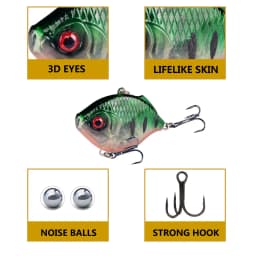 1Pcs 4cm/8.5g Plastic VIB Vibration Artificial Fishing Lures Jigs Trout Winter Fishing Hard Bait Bass Pike Trolling Pesca Tackle