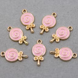 10pcs/lot Enamel Charms Lovely Candy Lollipop Charms Alloy Lolly Pendants Bracelets Accessories DIY Jewelry Making Finding