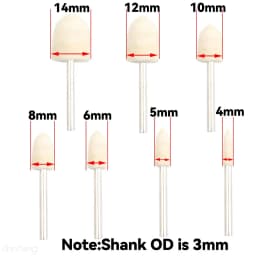 10Pcs/5Pcs Wool Felt Mounted Polishing Buffing Wheel OD 3-10mm Grinding Head for Dremel Drill Rotary Tool 3mm Shank