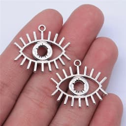 20pcs Witch Evil Eye Charms Pendant For Jewelry Making DIY Crafts Making Findings Handmade Tibetan Jewelry