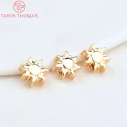 (4526) 6PCS 4x8MM 24K Gold Color Brass Sun Spacer Beads Bracelet Beads Quality Diy Jewelry Findings Accessorie Wholesales