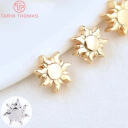 (4526) 6PCS 4x8MM 24K Gold Color Brass Sun Spacer Beads Bracelet Beads Quality Diy Jewelry Findings Accessorie Wholesales