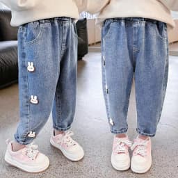 IENENS Kids Baby Girls Casual Clothes Jeans Trousers Toddler Infant Denim Clothing Pants Children Bottoms 1 2 3 4 5 6 7 Years
