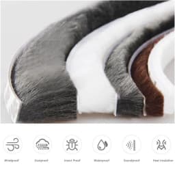 5M Brush Strip Self Adhesive Door Window Sealing Strip Door Window Windproof Anti Insect Strip Gasket Home Living Supplies