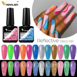 Venalisa Reflective Glitter Nail Gel Polish Neon Color Full Coverage Pigment Nail Art Manicure Soak Off Enamel UV Gel Varnish