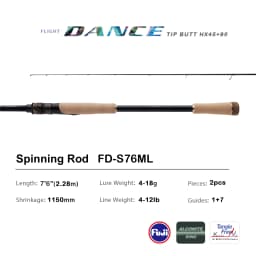 PURELURE DANCE S822H ML H Spinning Rod For Bass High Carbon Long Throwing Fishing Rod In FUJI Accessories, Plus Spinning Reel