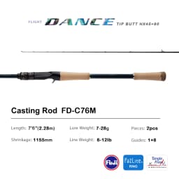 PURELURE DANCE S822H ML H Spinning Rod For Bass High Carbon Long Throwing Fishing Rod In FUJI Accessories, Plus Spinning Reel