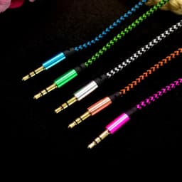Car Aux Cord 1m Nylon Jack Audio Cable 3.5 mm to 3.5mm Aux Cable Male to Male Cloth Audio Aux Cable Gold Plug for iphone speaker