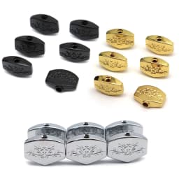 6pcs Guitar Tuners Machine Head Buttons Metal Carved Square Button for Electric Guitar