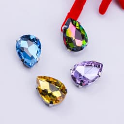 Sew on Teardrop Rhinestones Pear Shape Water Drop Sewing Stone Glass Crstal with Claw for Needlework Accessories