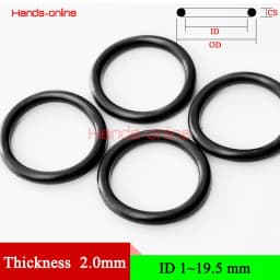 Thicknes 2mm/0.079in Rubber Ring Gaskets Grommet Ring Seals Ring O Ring ID 1-19.5mm/0.039-0.768in O rings nitrile Gasket
