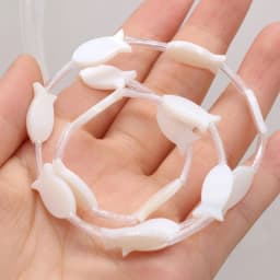 Natural white freshwater shell mother-of-pearl fish-shaped loose spacer beads jewelry making DIY bracelet necklace accessories