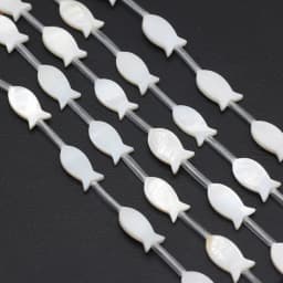 Natural white freshwater shell mother-of-pearl fish-shaped loose spacer beads jewelry making DIY bracelet necklace accessories