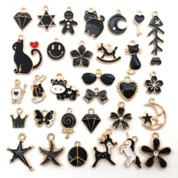 Mix 10pcs Pink Red Blue Enamel Animals Flowers Unicorn Crown Series Charms Pendant DIY Necklace Earrings Jewelry Making