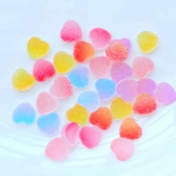 50Pcs Resin Cute Mini Imitation 10mm Heart-Shaped Fudge Flatback Scrapbook Kawaii DIY Embellishments Accessories L79