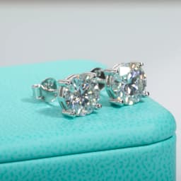 AnuJewel 2ct D Color Moissanite 925 Sterling Silver Stud Earrings for Women With Cert Certificate Custom Earrings