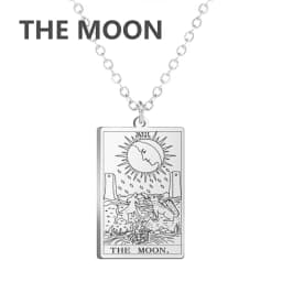 LIKGREAT Tarot Card Necklace Major Arcana Tarots Stainless Steel Necklaces Divination Jewelry Birthday Gift for Women Men