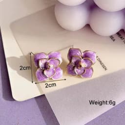 Purple Color Women Dangle Earrings Small Round Unusual Earrings Fashion Flower Butterfly Hanging Earrings Pendientes Mujer