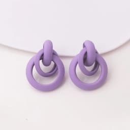 Purple Color Women Dangle Earrings Small Round Unusual Earrings Fashion Flower Butterfly Hanging Earrings Pendientes Mujer