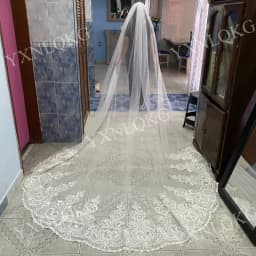 4m Luxury One Layer Wedding Veil Cathedral Veil Tulle Bridal Veil With Comb Ivory White Veil Wedding Accessories Customized Veil