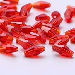 6*12MM 50Pcs/Lot Czech Long Bicone Glass Beads For Bracelet Jewelry Making DIY Accessories Loose Red Crystal Faceted Seed Beads