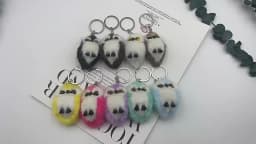 Cute Tiny Plush Faux Rabbit Fur Owl Women Girls Mini Animal Keychain On Bag Car Trinket Jewelry Party Toy Gift