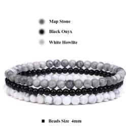 3Pcs/Set 4mm Natural Stone Bracelet Pink Quartzs Jaspers Rhodonite Beads Bracelets For Women Men Jewelry Gift Healing Energy