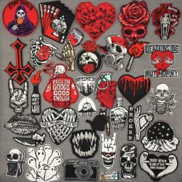 Feeling Good Embroidery Patch for Clothing Punk Iron on Patches Appliques DIY Sewing Clothes Jacket Jeans Home Decoration