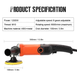1200W 220V Adjustable Speed Car polishing machine Electric cars Polisher Waxing Machine Automobile Furniture Polishing Tool
