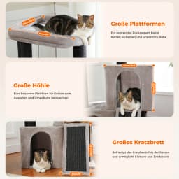 Cat Tree Tower with Large Cat Scratching Post Extremely Large Double Cave Fully Sisal Covered Suitable for Large Cats
