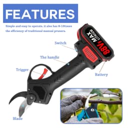 21V 25mm Brushless Electric Pruning Shear and 88VF Cordless 4inch Brushed Cahinsaw Set Woodworking Cutting Garden Trimming Tools