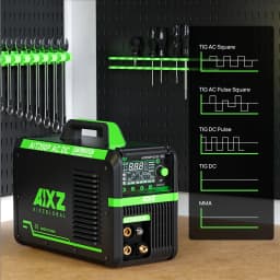 AIXZ 220V 200A 5 in 1 AC/DC TIG Aluminum Welding Machine ARC MMA/Pulse HF TIG Multi-process Welder 2T/4T Spot Hot Start Arc Force Anti-Stick VRD IGBT Inverter Welders AIT200P