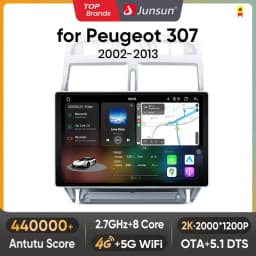 Junsun 7870 2K Wireless CarPlay Android Auto Car Intelligent Systems For Peugeot 307 307CC 307SW 2002-2013 RDS FM Multimedia