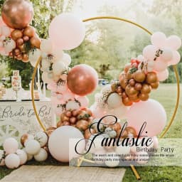 Circle Balloon Arch Frame Round Backdrop Stand Gold Metal for Wedding Party Birthday Bridal Baby Shower Graduation Decoration