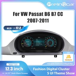 12.3'' LCD Digital Instrument Cluster for Volkswagen Maiden B6 B7 CC 2007 8 9 10 11 Years Ntg4.5 Car Radio Dashboard Cockpit