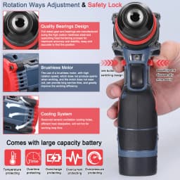 2in1 Lithium Drill Electric Screwdriver Power Tool 16.8V 45Nm Torque Brushless Motor Screw Driver for Home Appliances Furniture
