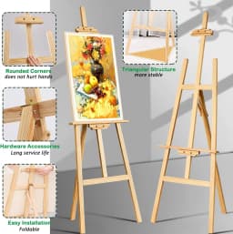DayPlus Artist Easel,Wooden A-Frame Easel,Adjustable Drawing Holder,Canvas Stand, Stand for Painting,Sketch,Wedding,Exhibition