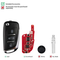 Xhorse DS Style Wireless Universal Remote Key 3 Buttons XNDS00EN for VVDI Key Tool