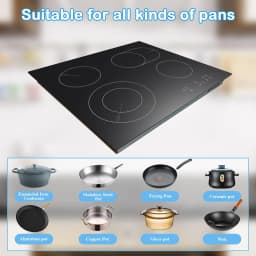 Karinear has a ceramic stove with 4 built-in burners, dual expandable areas, integrated electric table, touch control, timer