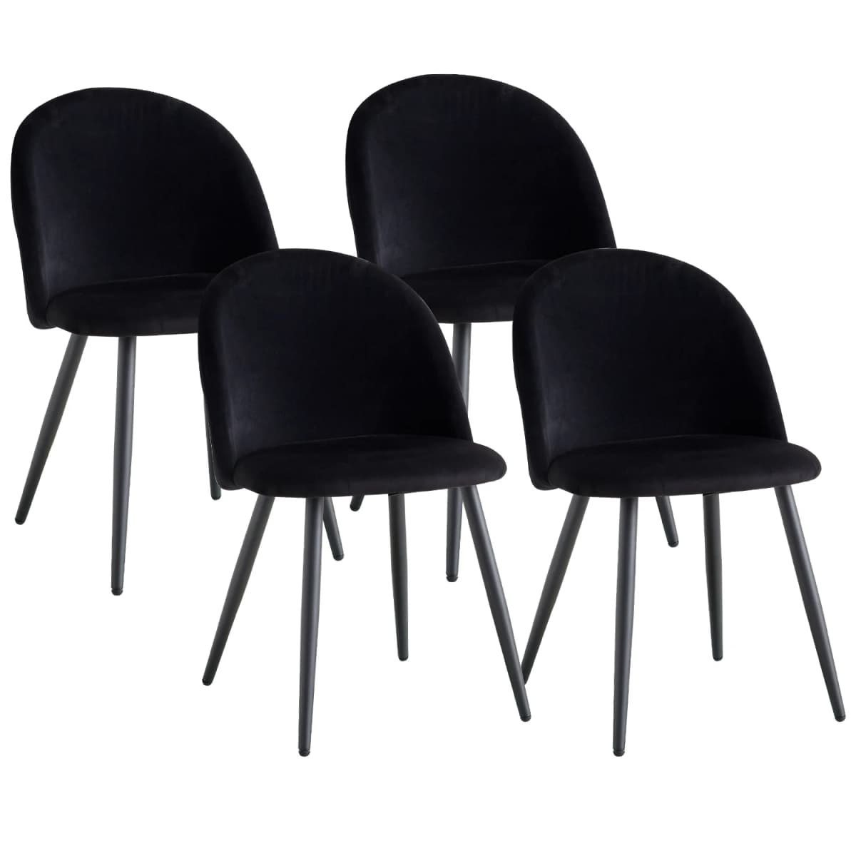 A Set of 4 Kitchen Nordic Dining Chairs Bedroom Velvet Dresser Party Modern Luxury Dining Chairs Design Unique Home Furniture