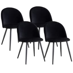 A Set of 4 Kitchen Nordic Dining Chairs Bedroom Velvet Dresser Party Modern Luxury Dining Chairs Design Unique Home Furniture