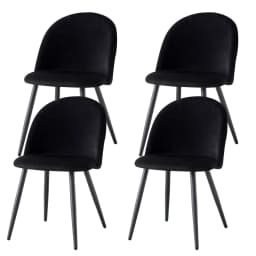 A Set of 4 Kitchen Nordic Dining Chairs Bedroom Velvet Dresser Party Modern Luxury Dining Chairs Design Unique Home Furniture